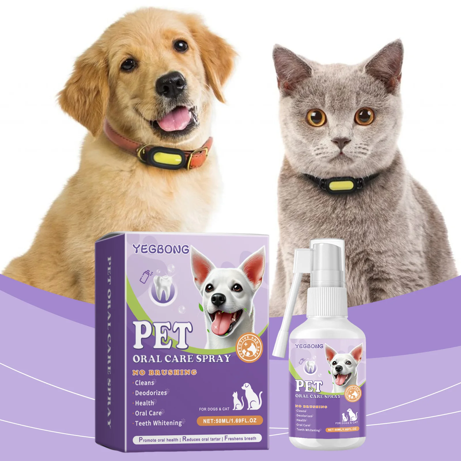 Pets Oral Care Spray Tartar Plaque Remover Bad Breath Eliminator Fresh Breath Cat  Dog Safe Natural Easy Use Fast Acting Lasting