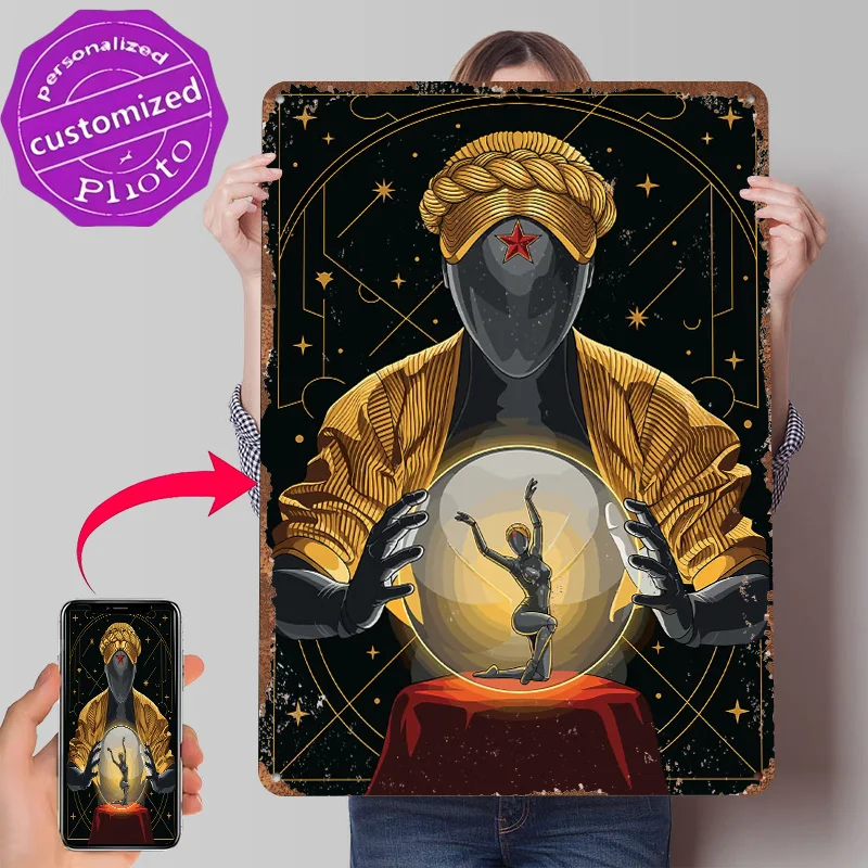 Atomic Heart Robot Fortune Teller Tin Poster Customized Wall Art Retro Vintage Metal Signs for Fans Room Home Decoration Luxury
