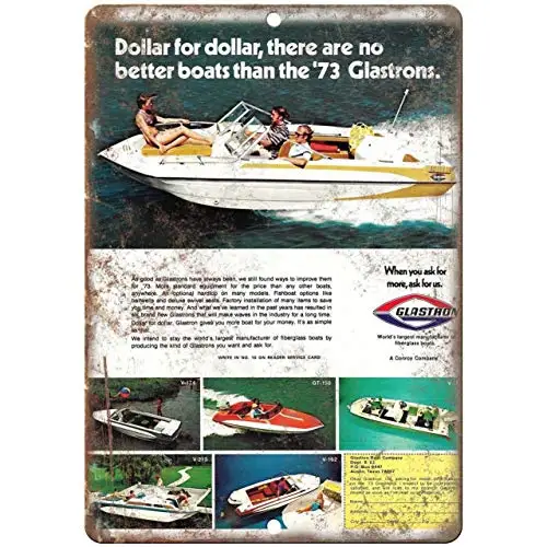 73 Glastron Boat Vintage Ad Reproduction L38 Wall Poster Tin Sign Vintage BBQ Restaurant Dinner Room Cafe Shop Decor