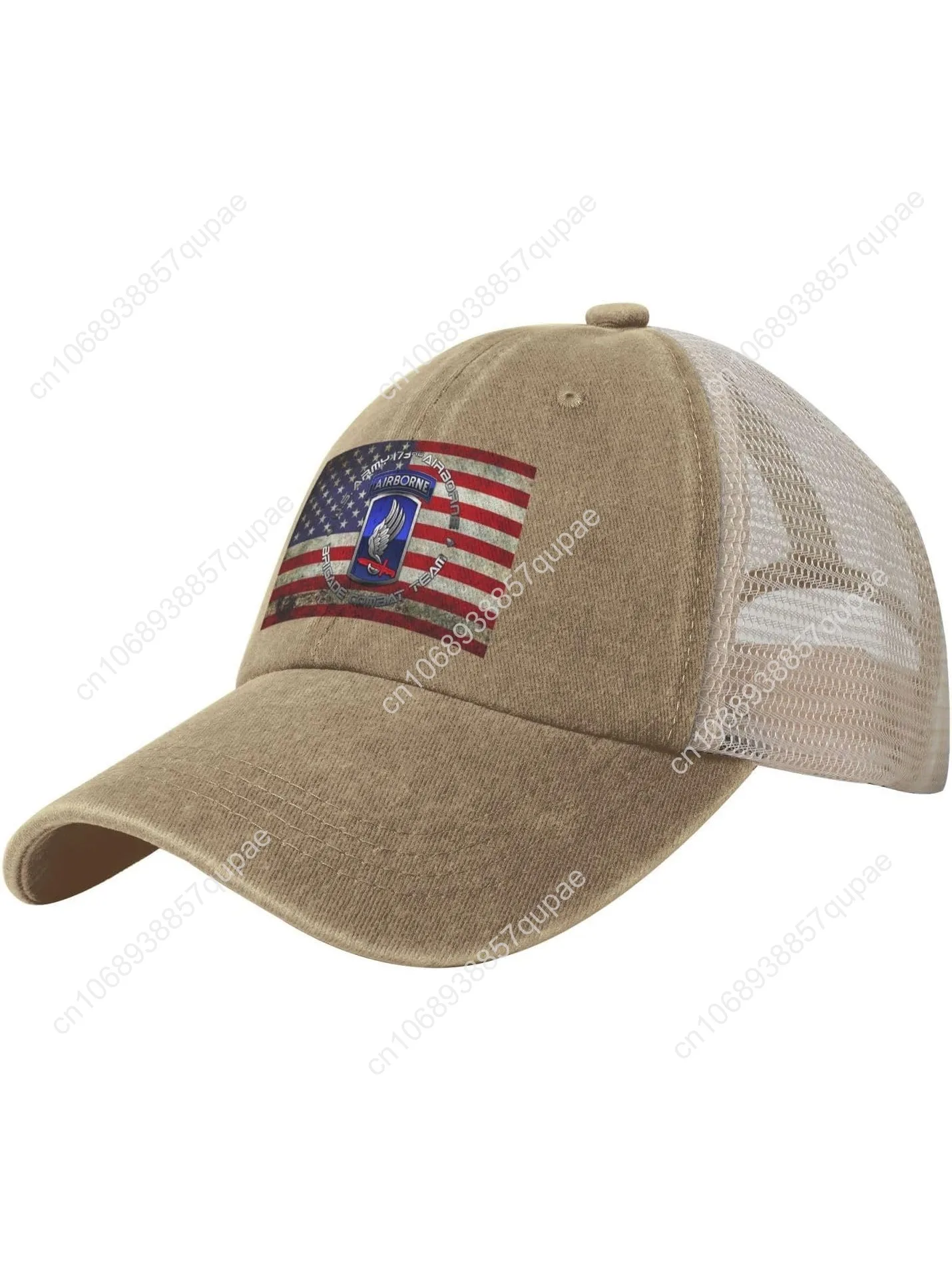 

173 Airborne Brigade SSI Denim Trucker Hat Mesh Baseball Cap for Men Cowboy Dad Black
