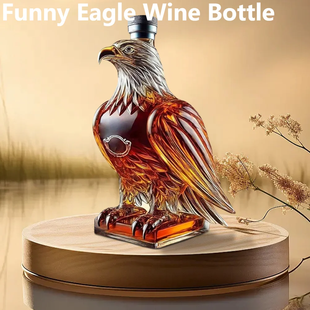 Unique Whiskey Eagle Glass Decanter Funny Whiskey Wine Bottle Transparent Drinking Drinkware Personality Bar Decor Gifts for Men