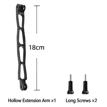 Aluminum Hollow Extension Arm Mount For GoPro 11 10 9 Insta360 ONE R DJI Action Camera Cycling Vlog Accessories