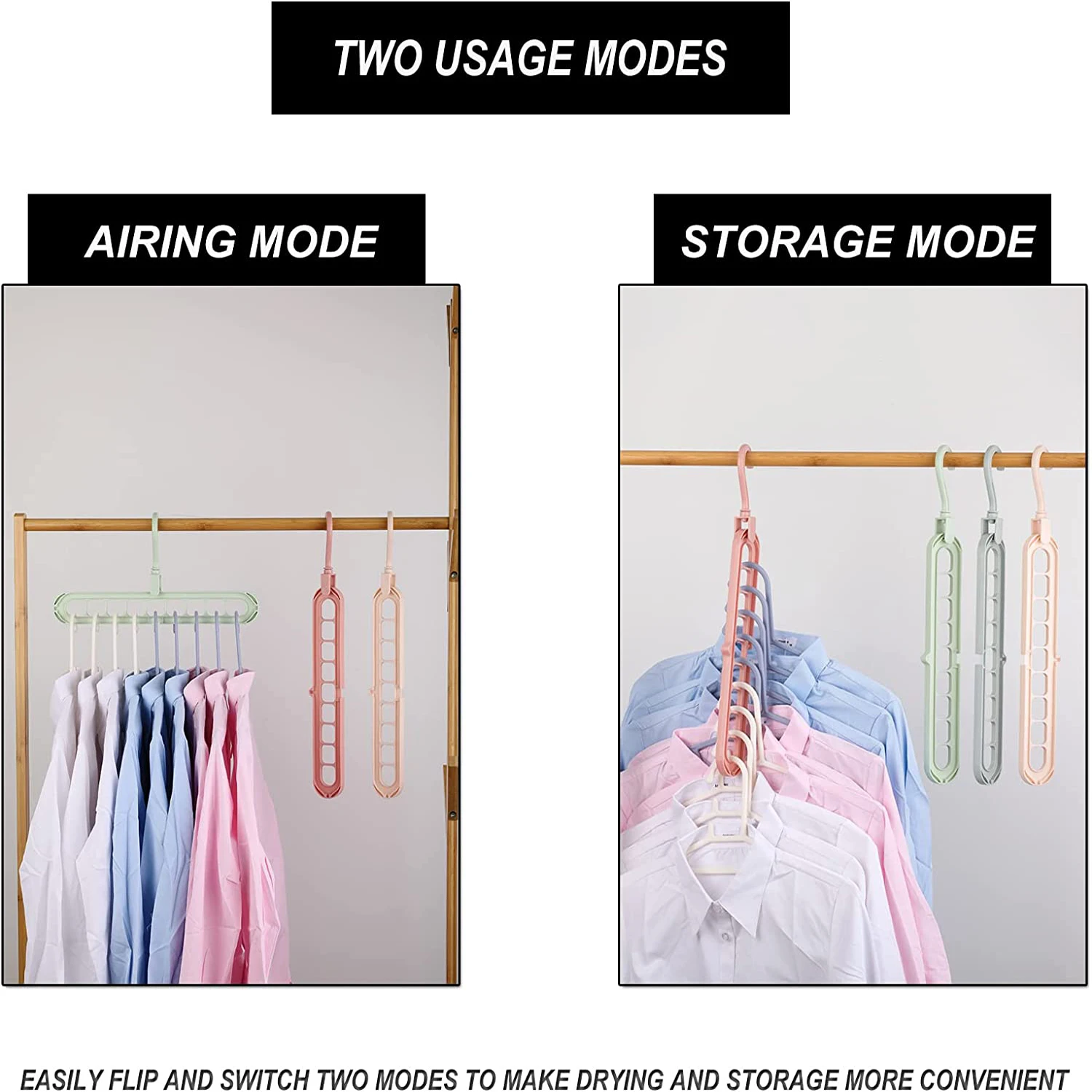 1PC Clothes Hanger Rack Multi-port Support Circle Clothes Drying Multifunction Plastic Scarf Clothes 9 Hole Hanger Storage Rack