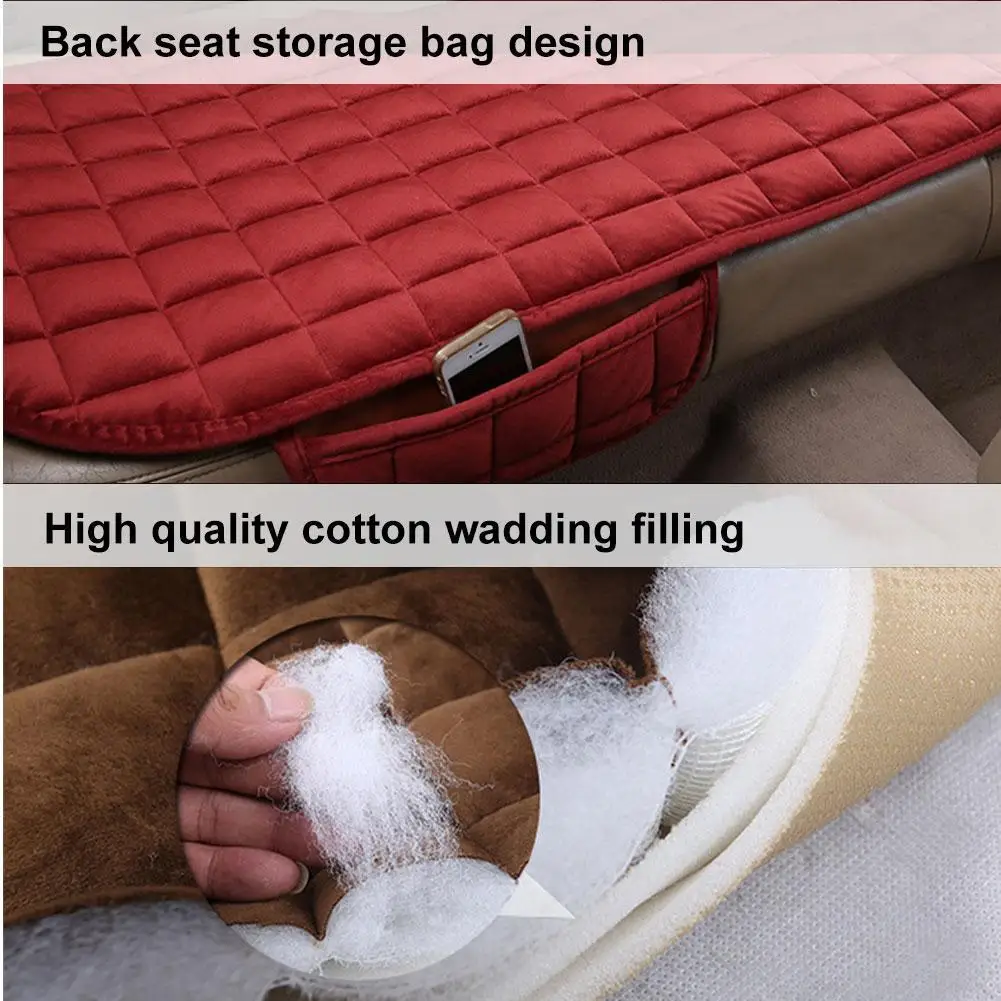 Car Rear Seat Cover Universal Auto Flocking Cloth Seat Four Auto Accessories Interior Non-slip Seasons Cushions Seat Protec P9W5