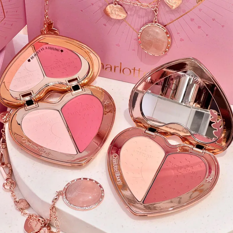 

Charlotte Tilbury Limited Edition Love Pillow Talk Series Two Color Heart Shape Powder Blusher Unique Design Brighten Complexion