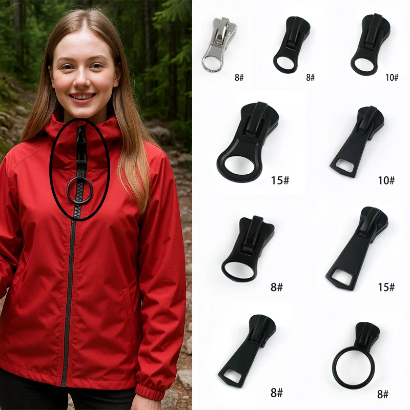 

20Pcs 5#8#10#15# Resin Zipper Puller Tent Down Closure Zippers Head Backpack Luggage Replace Zips Repair Kits Bags Accessories