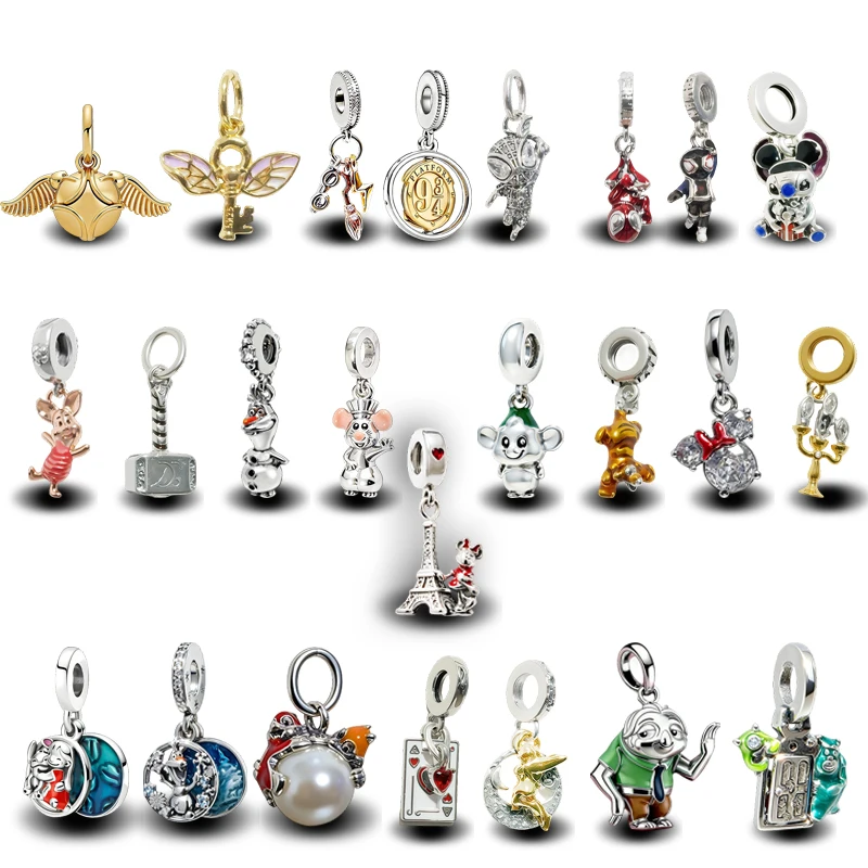 

New Original Charm Beads,Disney Series Dangle Charm,Tiggo Charm, Spider Man&Flash Charm Fit Pendant Bracelet Women Jewelry Gif