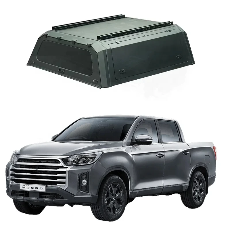 

ST Lightweight Steel Dual Cab Auto Camper Car Parts Steel Pickup Truck Canopy With Tent For Ssangyong Musso