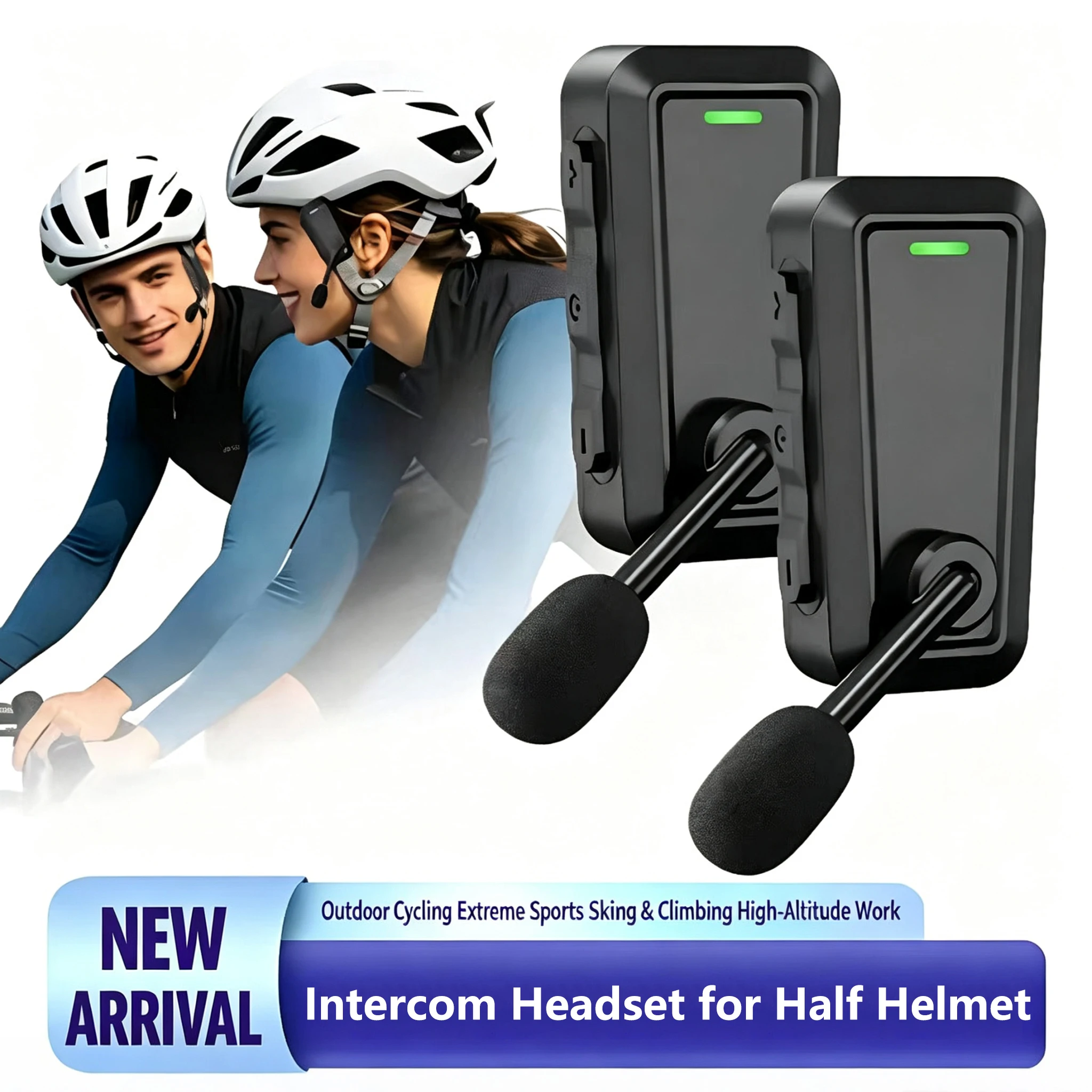 1/2 C10 Wireless Noise Reduction Bluetooth Headset Helmet Intercom Headset Suitable for Hiking Outdoor Cycling and Music Sharing