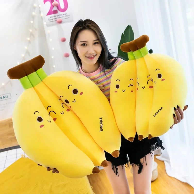 

Banana Plush Toy Super Soft Down Cotton Filled Banana Simulation Fruit Doll Comfortable Cushion