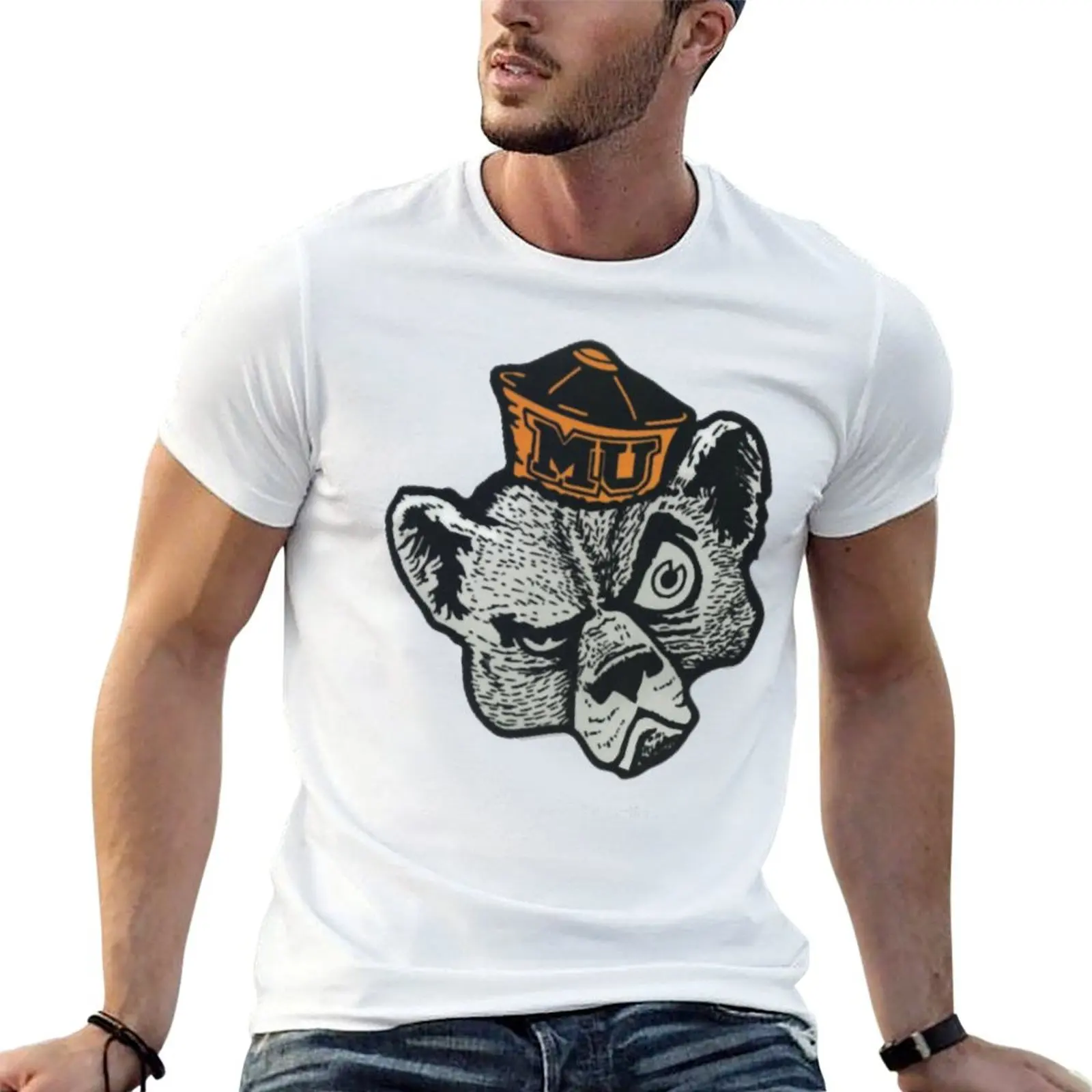 

Mercer University retro bear T-Shirt man t shirt cotton man t shirt summer T-Shirt