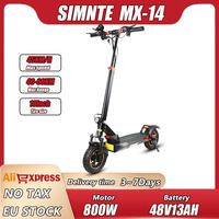 MX-14 E-Scooter 800W Motor 48V13AH Lithium Battery Mountain off-road Electric Scooter 10 Inch Tires Adults Foldable EScooters