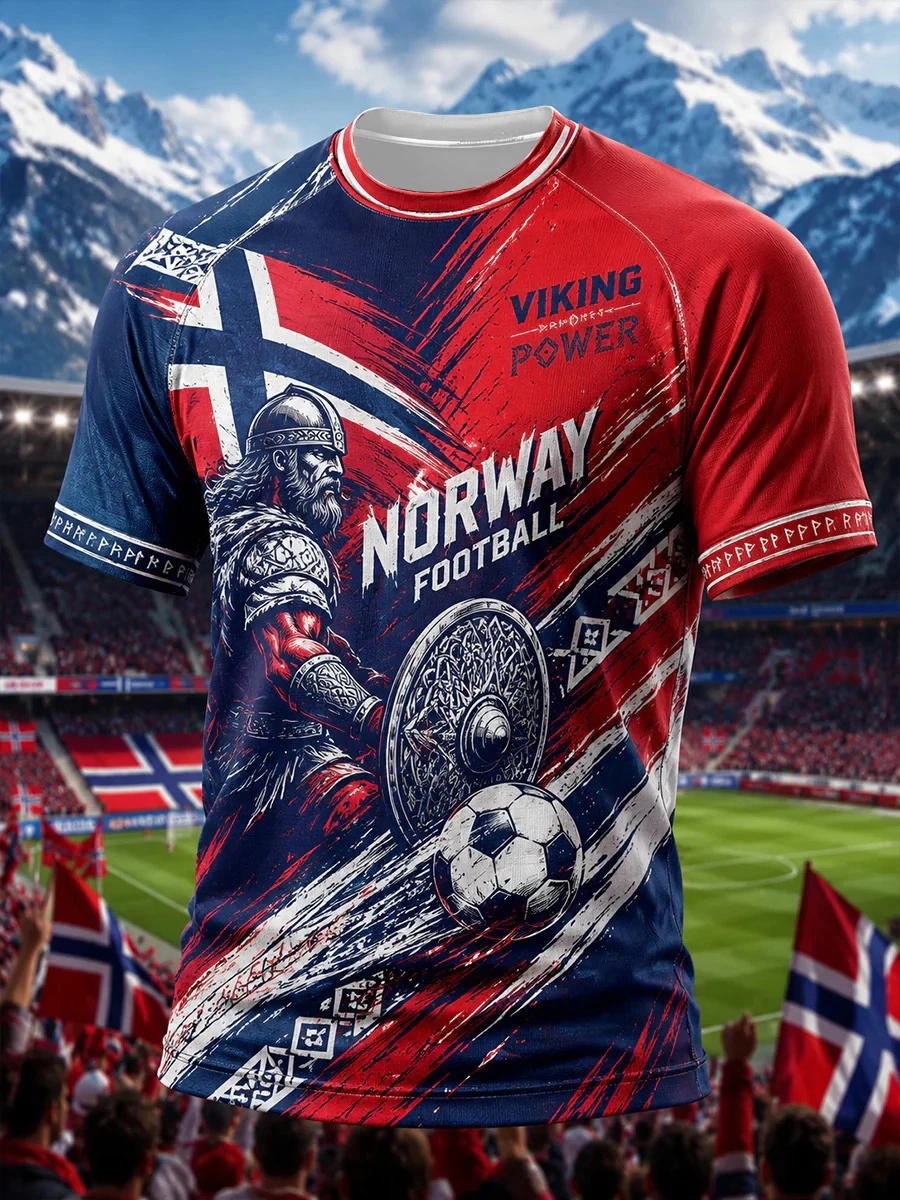 2026 Norwegen-Stil HAALAND Fußballtrikot für Herren und Damen Sommer-Sport-Oversize-T-Shirt Atmungsaktive Schnelltrocknende Streetwear-Kleidung – Detail 2