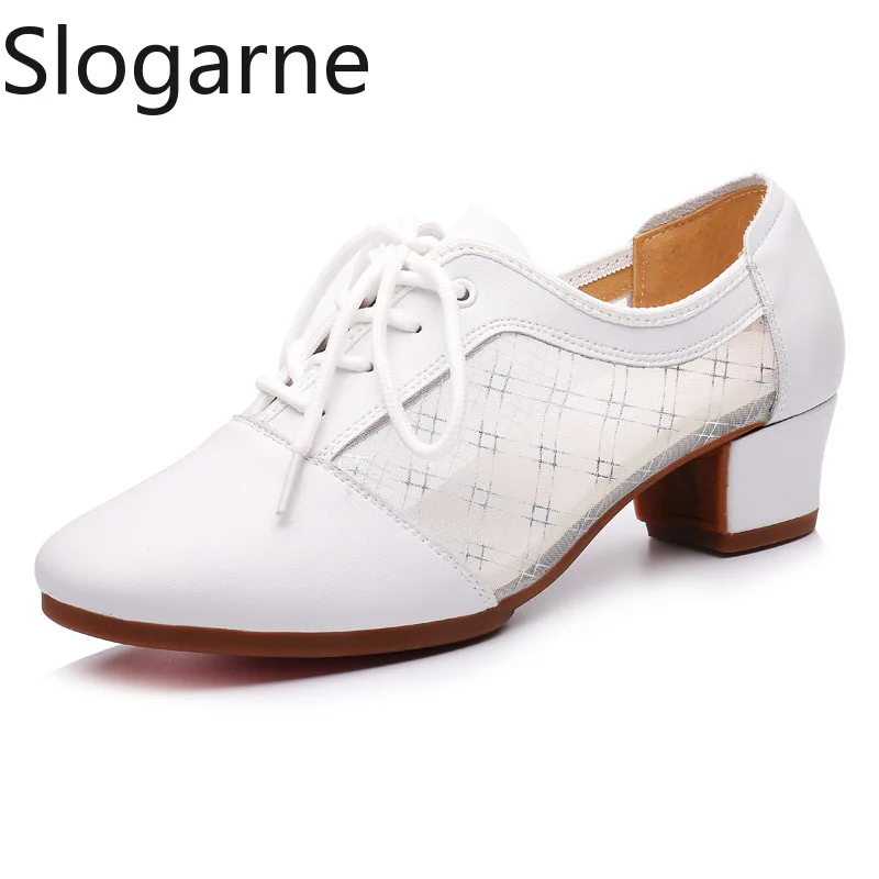 

Женская танцевальная обувь из натуральной кожи, женская современная обувь для латинских танцев с мягкой подошвой на среднем каблуке, удобная сценическая обувь на резиновой подошве