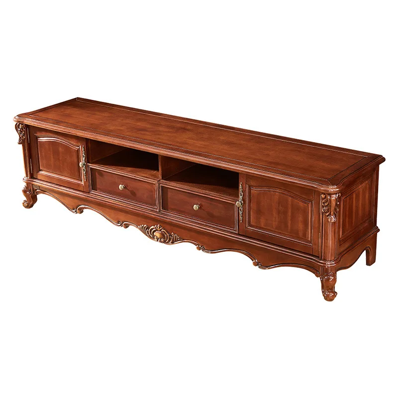 American all solid wood TV cabinet 2 meters locker living room audio-visual cabinet floor cabinet T412 American solid wood
