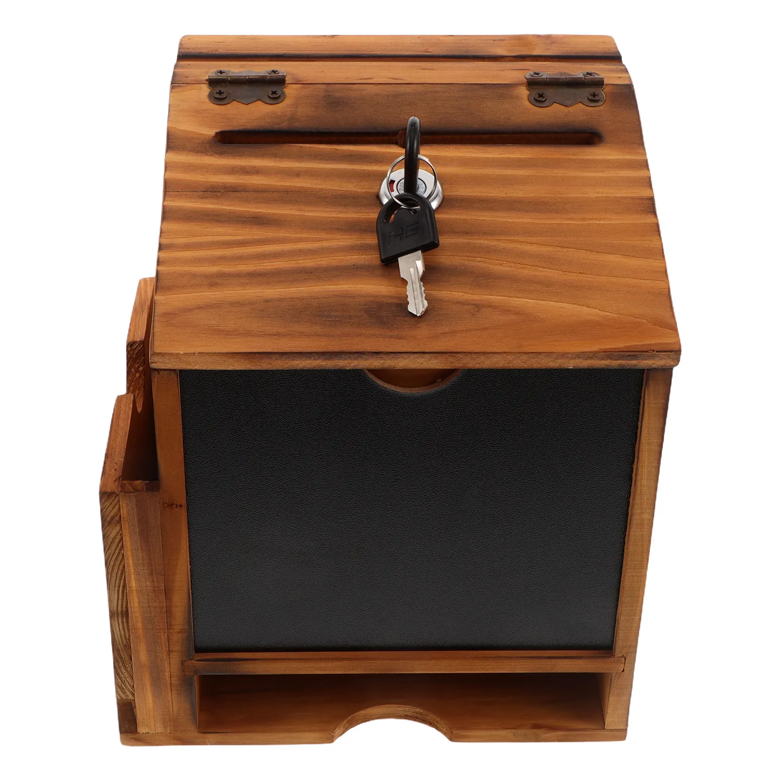 Wooden Suggestion Mail Box Lockable Wall Mounted Mailbox Solid Wood Letter Security Donation Ballot Feedback Collection