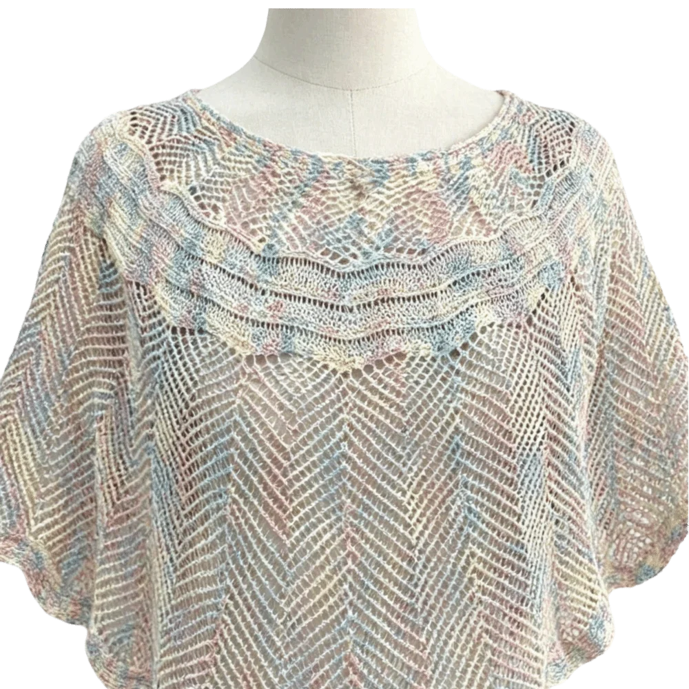 

Pullover Style Crochet Shawl Pearl Brooch Detachable Collars Knitted Beach Cover-up Breathable Thin Air-conditioning Coverall