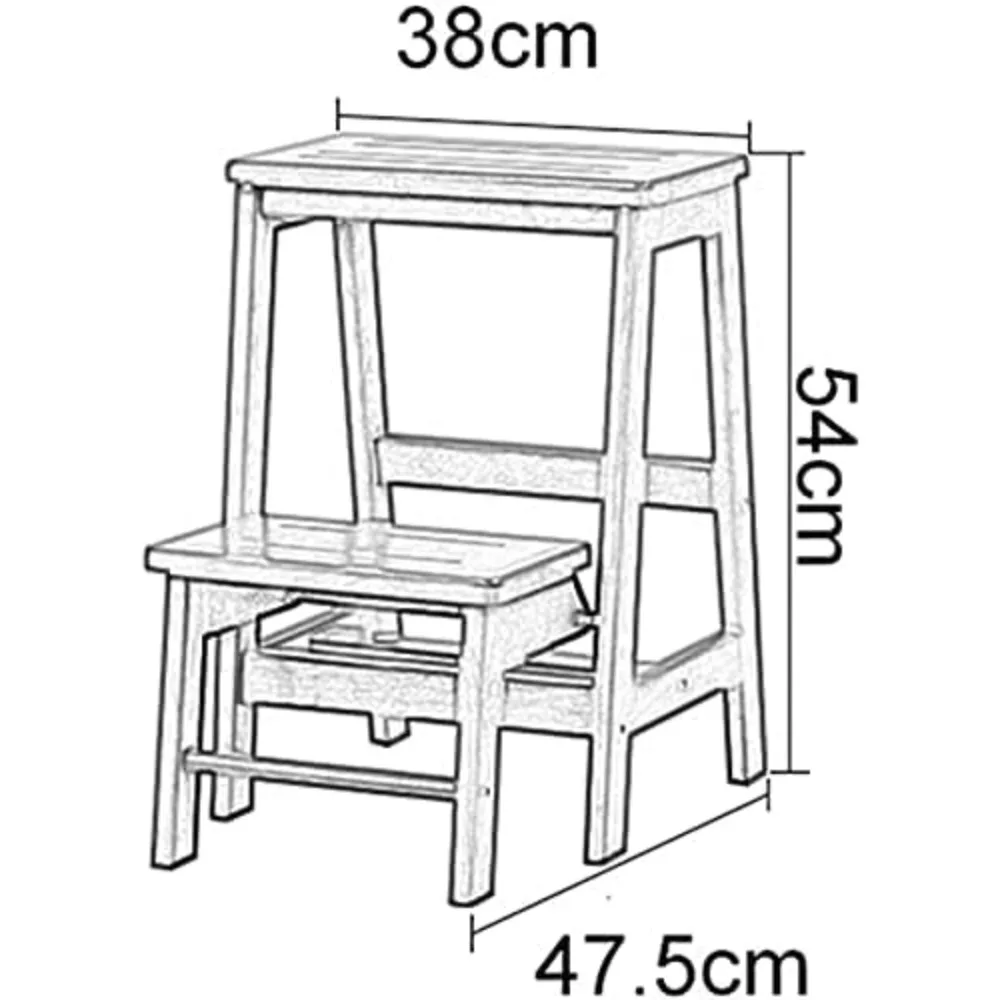 Step Stools,Ladder, Step Ladders Household Folding Ladder, Wooden Folding Step Stool Dual Purpose, Stairs,Can Be Used As a Stool