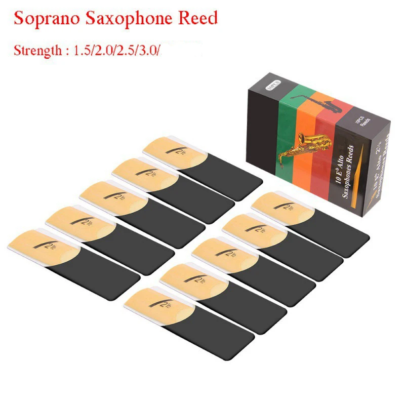 10pcs/Box High Grade Eb Alto Saxophone Sax Reeds Strength 1.5 2.0 2.5 3.0 Optional Saxophone Reed Instrument Accessories