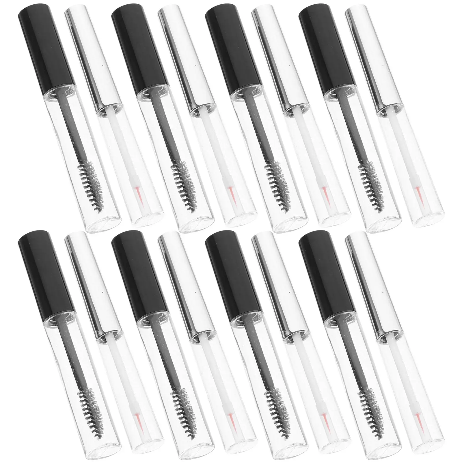 2 세트 빈 투명 마스카라 튜브 리필 가능 립글로스 밤 병 DIY 속눈썹 크림 튜브 휴대용 여행용 DIY 마스카라 병