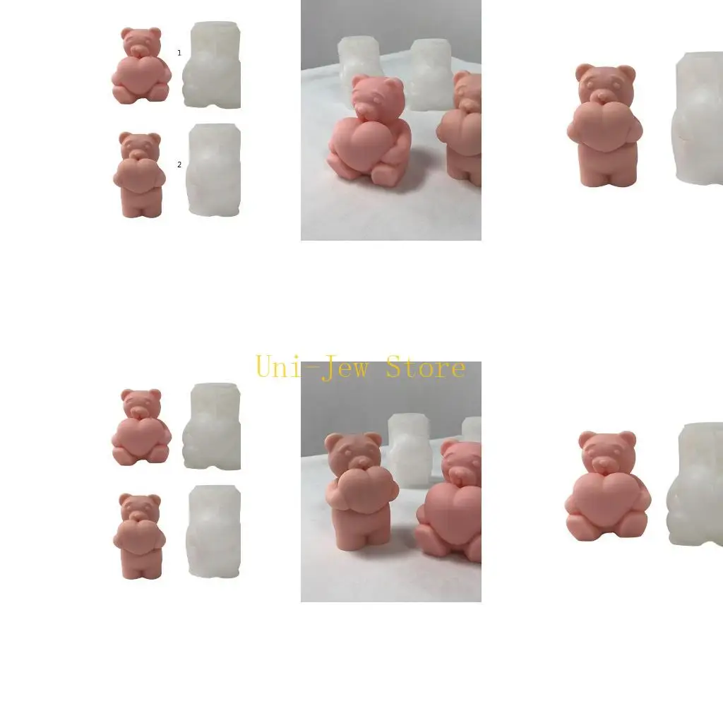

40 ГБ красивая форма для свечей, силиконовая форма, милое сердце, медведь, форма для литья из смолы, домашний домашний для