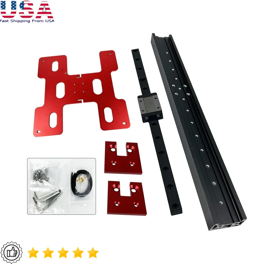 

MGN12H Linear Rail Guide Kit Ender 3 V2 V2 Neo 3D Printer Upgrade with Heated Bed Support Plate Durable Stable Accurate Motion