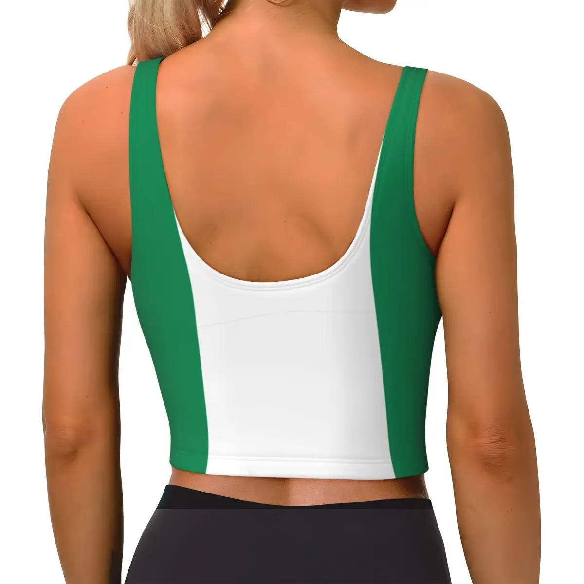 المرأة سترة رياضية مثيرة نيجيريا العلم أنثى الشارع الشهير الرياضة الملابس الداخلية المحملة المحاصيل الأعلى