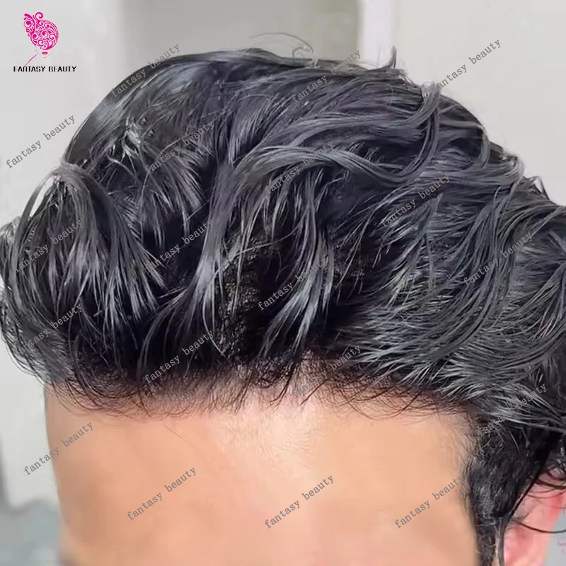 شعري طبيعي فائق التحمل رقيقة الجلد الصغير الرجال الشعر المستعار بني شقراء شعر بشري أسود رمادي 1B40 1B50 1B80 أرخص قطع الشعر #1