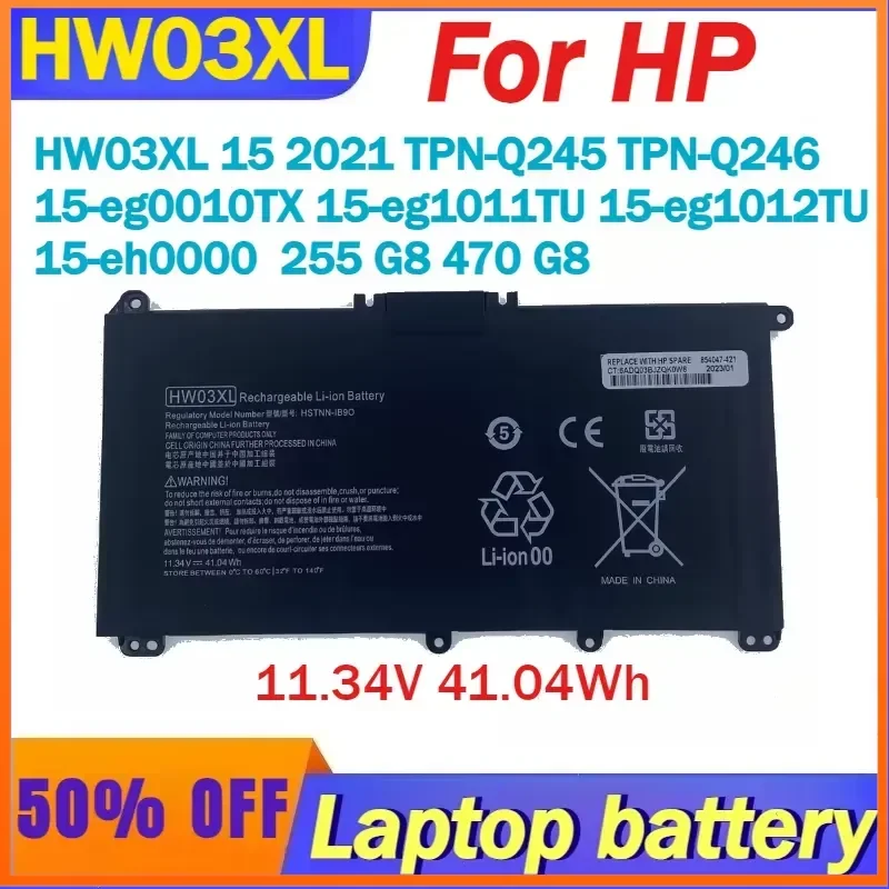 

11.55V HW03XL New Laptop Battery for HP 15-EG0067ST HSTNN-IB90 LB8U L97300-005 HW03XL HSTNN-IB90 LB8U L97300-005