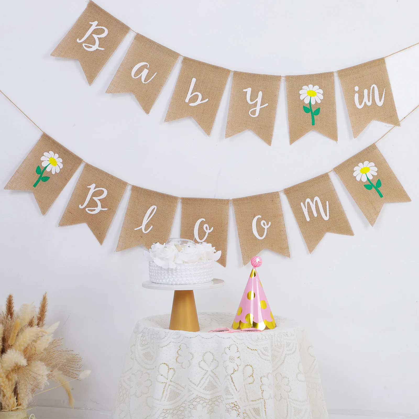 

1Pcs Linen Dovetail Banner Assorted Color Birthday Decoration Baby 1St Birthday Party Linen Banner Nursery Photo