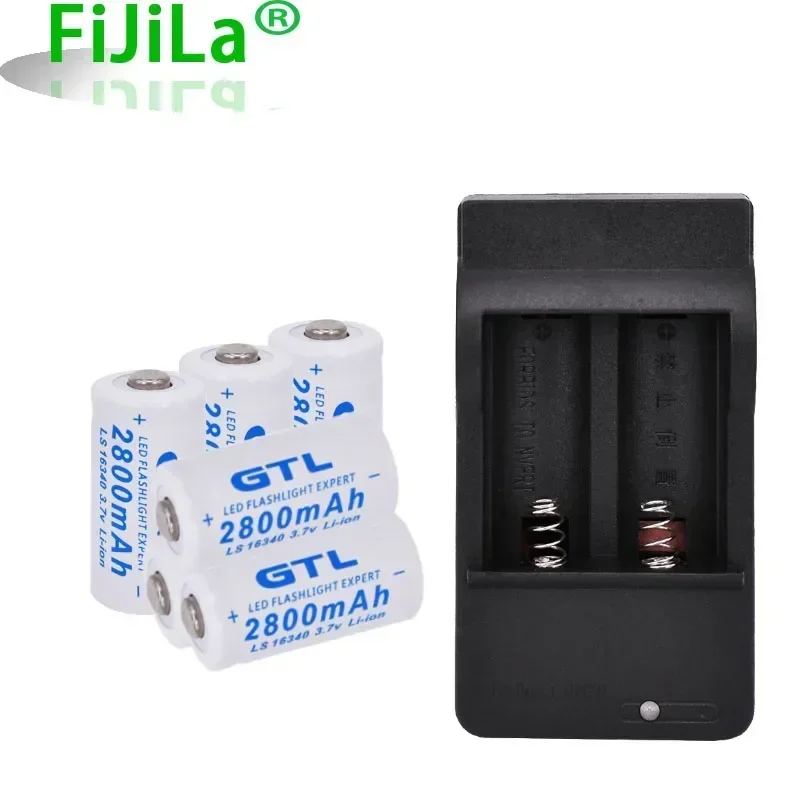 2021 New 3.7V 2800mAh Lithium Li-ion 16340 Battery CR123A Rechargeable Batteries 3.7V CR123 For Laser Pen LED Flashlight Cell