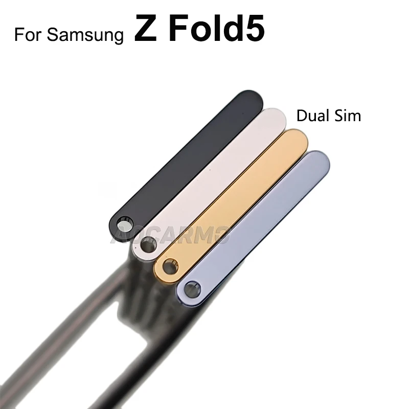 Aocarmo Single + Dual SIM Card Tray Holder Slot Replacement Parts For Samsung Galaxy Z Fold5 Fold 5 SM- F946