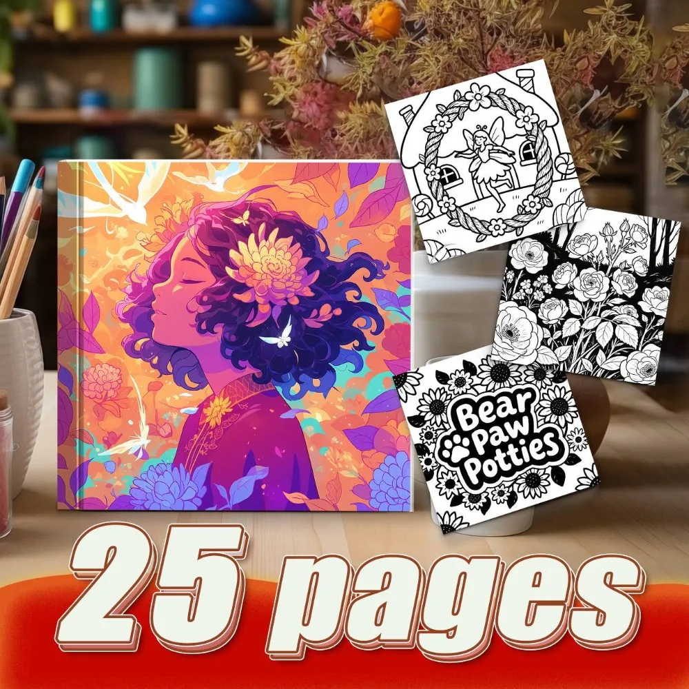Cute Fashion Style Girls Coloring Book Flower Fairy And Cartoon Skeleton Feel Sweet And Warm Creative Atmosphere