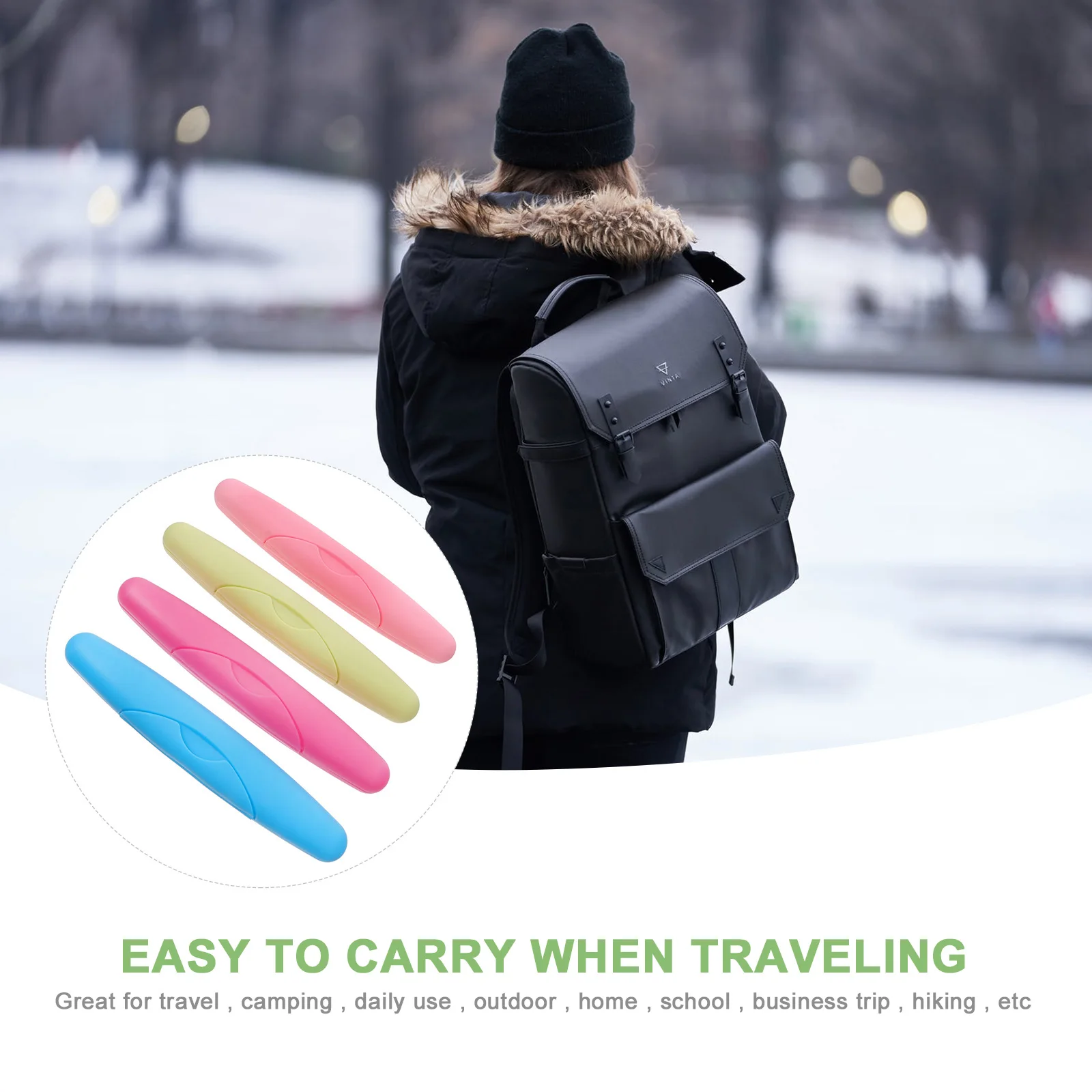 

4pcs Portable Toothbrush Cases Travel Storage Box Breathable Lightweight Plastic Container For Camping Home School