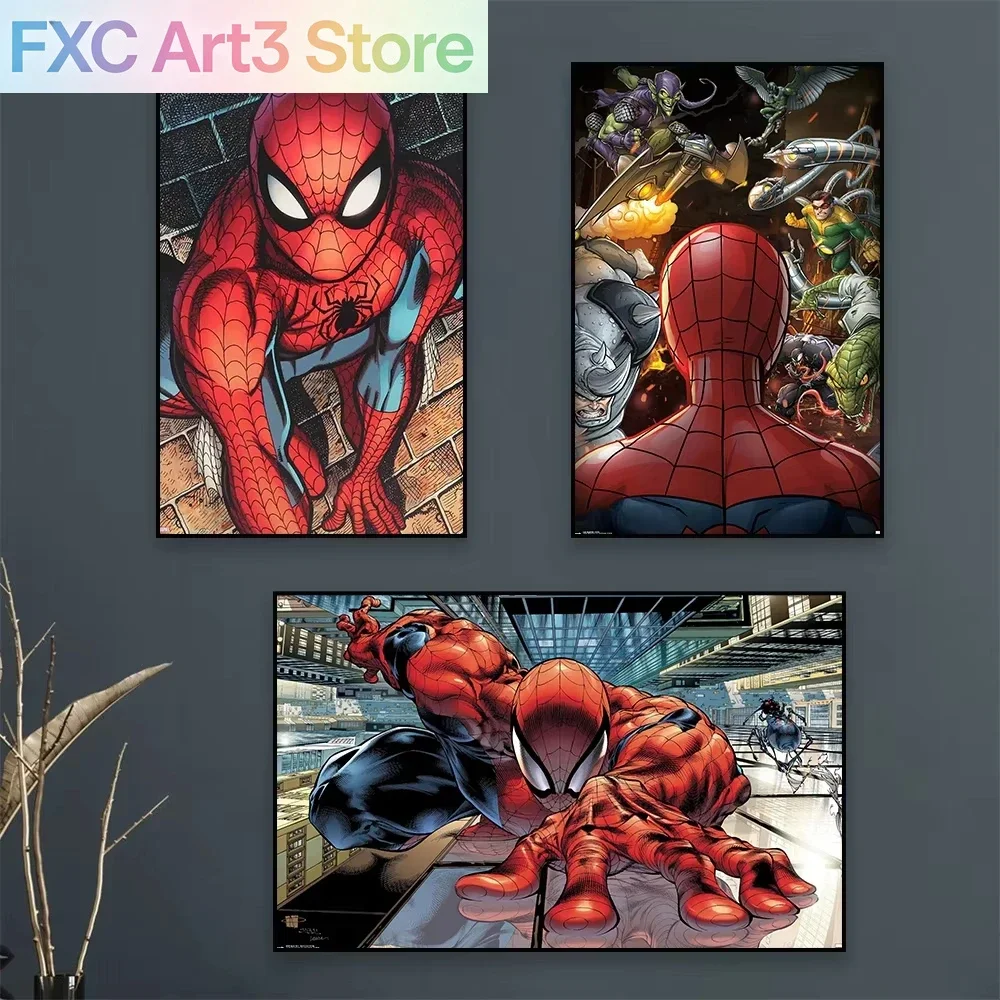 1 Stück rahmenloses Gemälde, Spider-Man Comics Poster, Superhelden-Cartoon-Film-Kunst, Leinwanddruck, The Amazing Spider-Man Druck