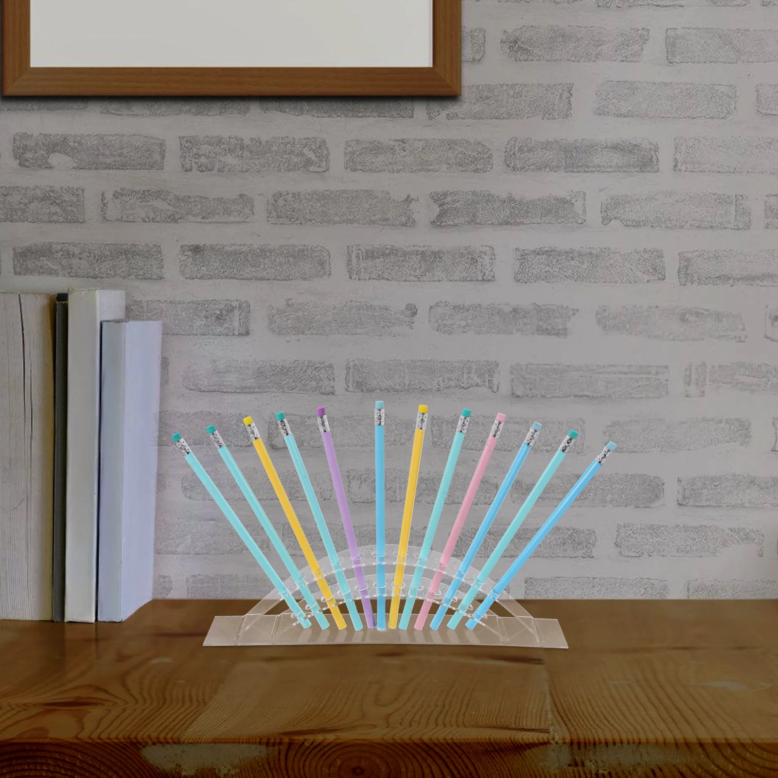 

Clear Acrylic Pen Holder Display Stand Transparent Desk Organizer for Fountain Pens Pencils Eyebrow Markers Storage Rack