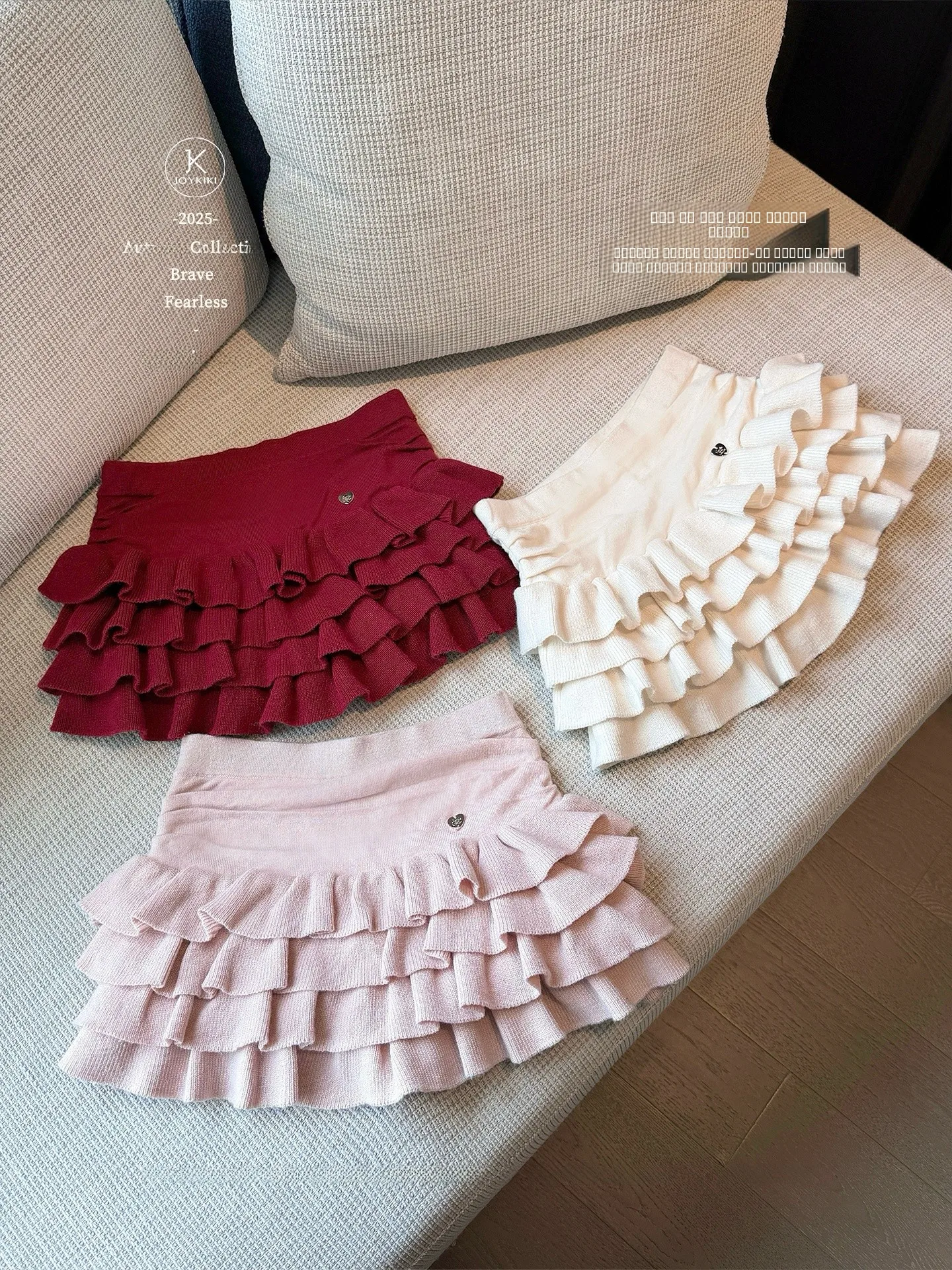 

Joykiki High Waist Fce Multi-layer Slim Fit Elastic Skirt Women's Long Leg Visual Cake Skirt Sweet Sle Ci Walk