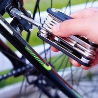 16 in 1 Bike Bicycle Multi Repair Tool Set Kit Hex Spoke Cycle Screwdriver Tool Wrench Mountain Cycle Tool Sets Black