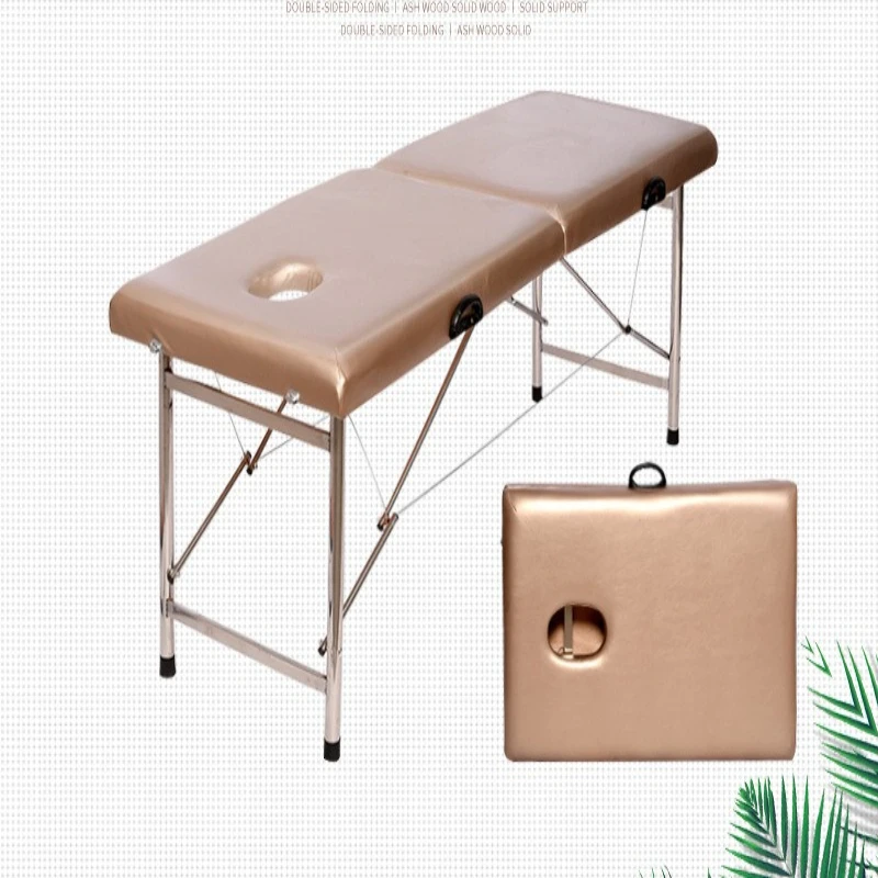 

Professional Massage Bed for TCM Therapy & Moxibustion, Portable Folding Table - Adjustable Height for Home Clinic & Body Check