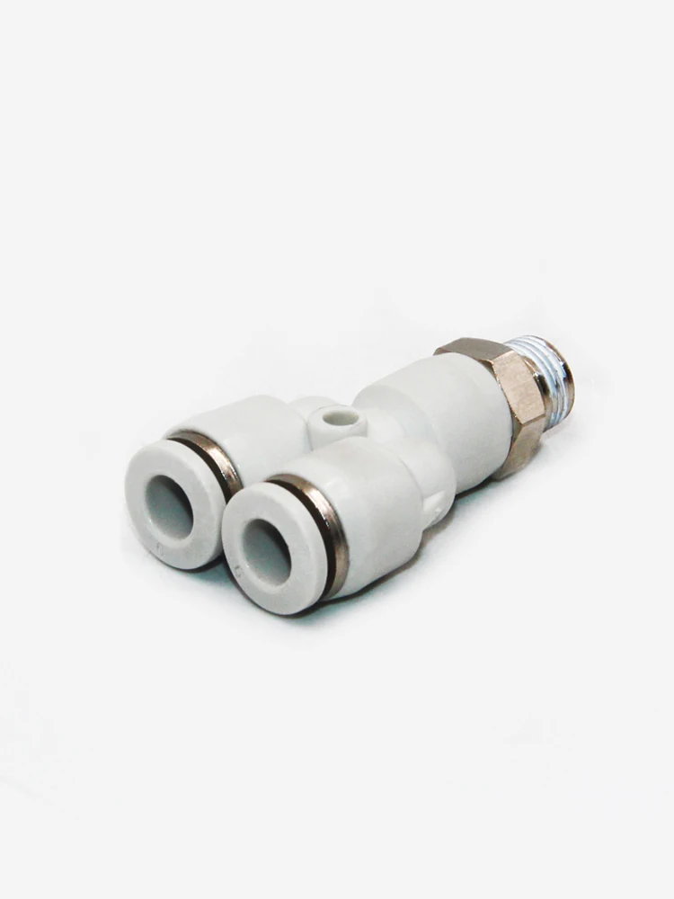 White Quick-Connect Pneumatic Couplers PX4-M5 Y-Type Three-Way Threaded PX6-01/PX8-02/10-03/12-04 Fittings Joints