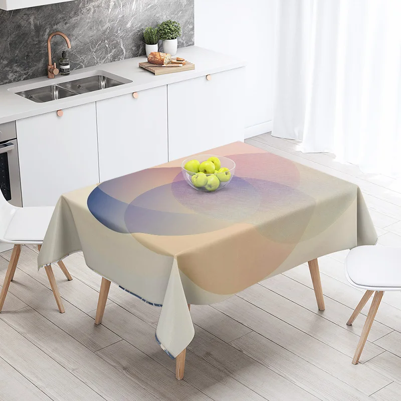 Abstract Geometric Tablecloth 1pc Resistant Party Decoration Restaurant Cafe Dining Table Tablecloths 140X200cm