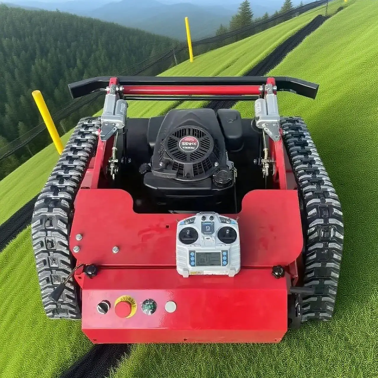 

Прямые продажи с фабрики, бесплатная доставка, 4-тактная аккумуляторная барабанная газонокосилка, садовая гусеничная косилка, оснащенный пультом дистанционного управления