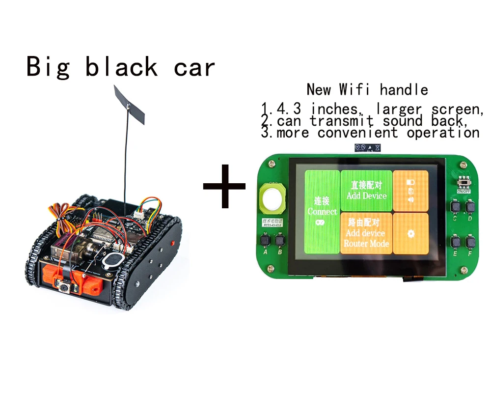 Robot Car Image Controller Camera Transmission Programmable Robot Car Control Wireless Video Handle for ESP32-S3 RC Tank Video