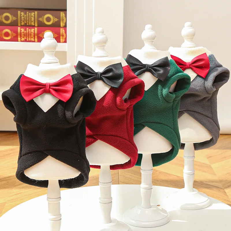 Dog Tuxedo Wedding Outfit Cute Puppy Suit with Bow Tie Formal Party Costume for Small Dogs Cats