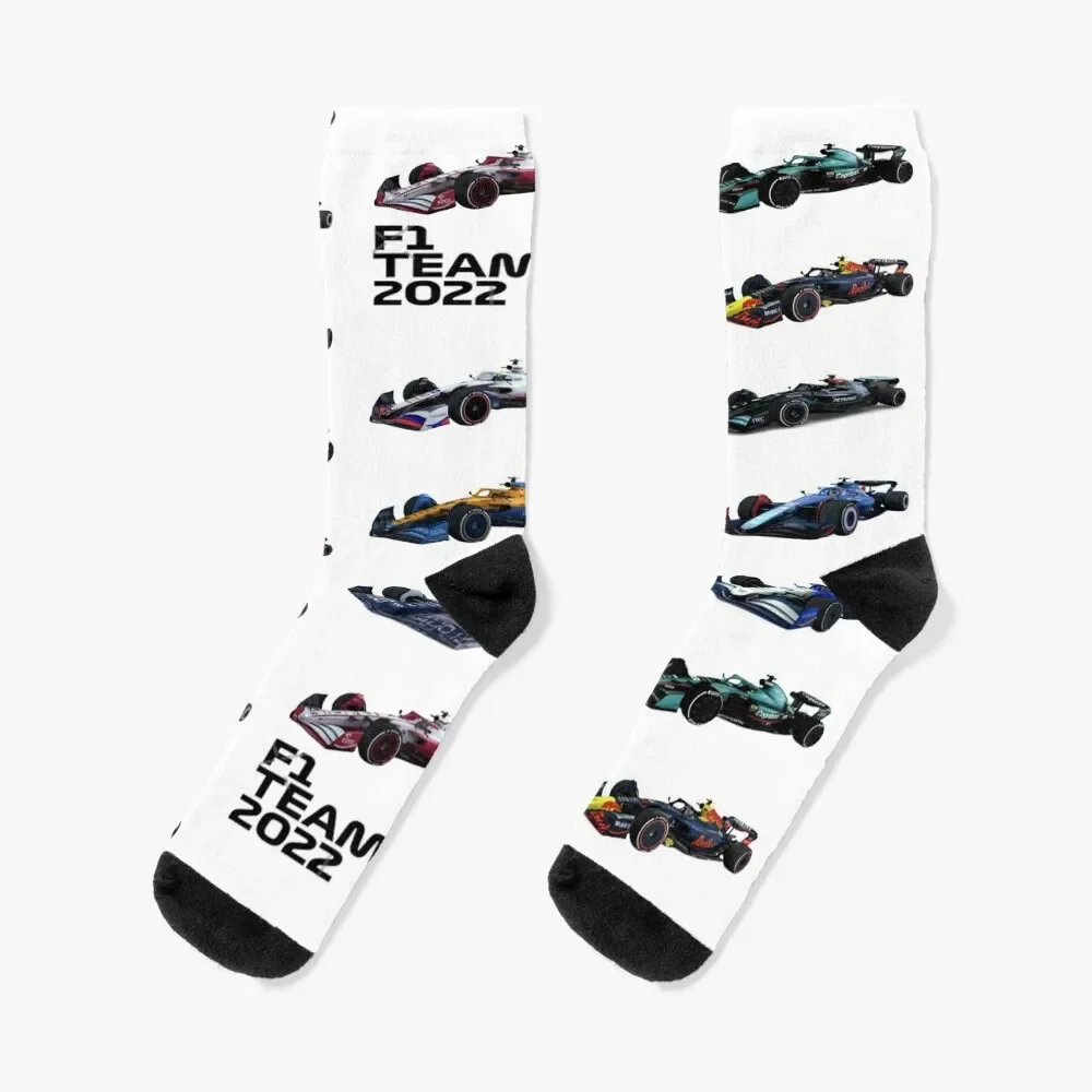 

F1 All cars 2022 Socks Antiskid soccer Christmas hiphop colored Ladies Socks Men's