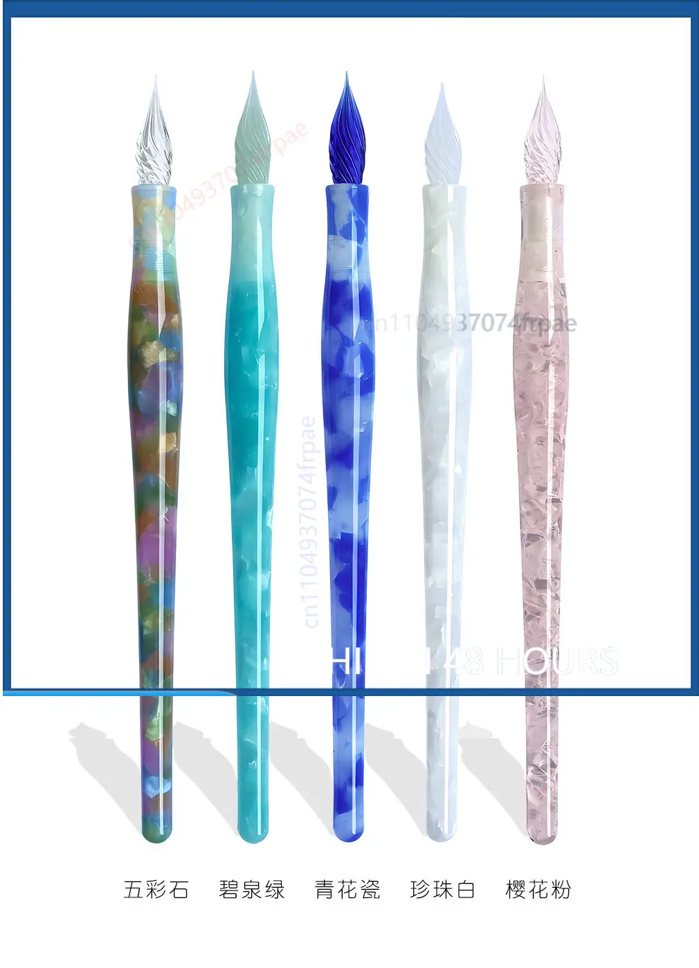 For MOONMAN N12 Pattern Resin Glass Dip & Fountain Pen Dual Use Hand Lettering Journal Color Ink Testing Pen