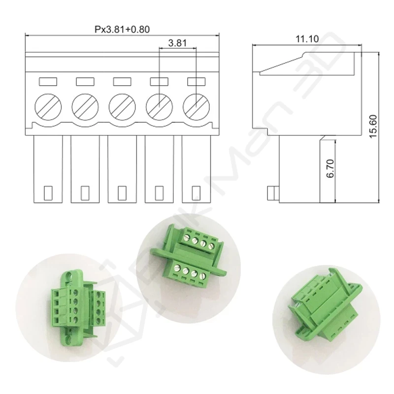 Bloco terminal de encaixe Solda-livre, através da parede, 2 grupos, 2EDGWC, 15EDGWC, passo 3.81mm, 5.08mm, 2mm, 3mm, 4mm, 5mm, 6mm, 7mm, 8mm, 9mm, 10mm, 12p. P.