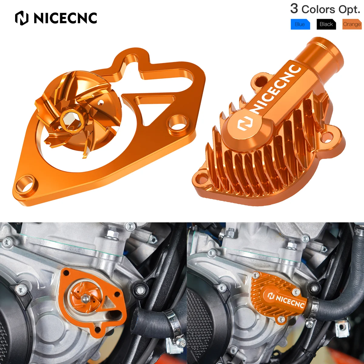

NICECNC For 2025 KTM EXC 300 XCW 300 250 150 125 SX XC 2024 2023 Motorcycle Water Pump Cooler Impeller Spacer Guard Cover Kit