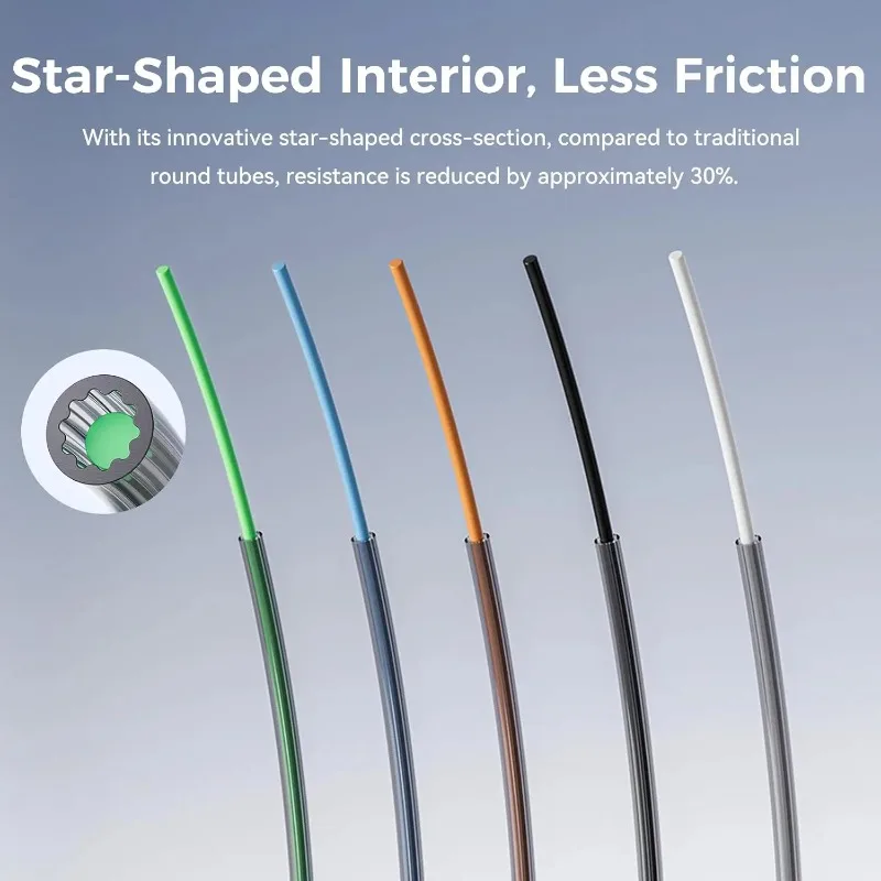 Creality Star‑Shaped PTFE Tube 1M‑5M Low‑Resistance Inner Channel Accessory for Multicolor 3D Printer