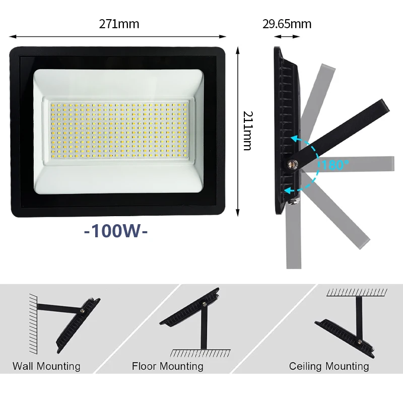 MANVIV-Reflectores Led para exteriores IP65, foco impermeable de 220V, blanco neutro, frío y cálido, iluminación de inundación para pared de calle